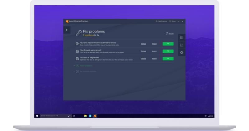 Avast Cleanup 调整并提升您的windows Pc 运行速度