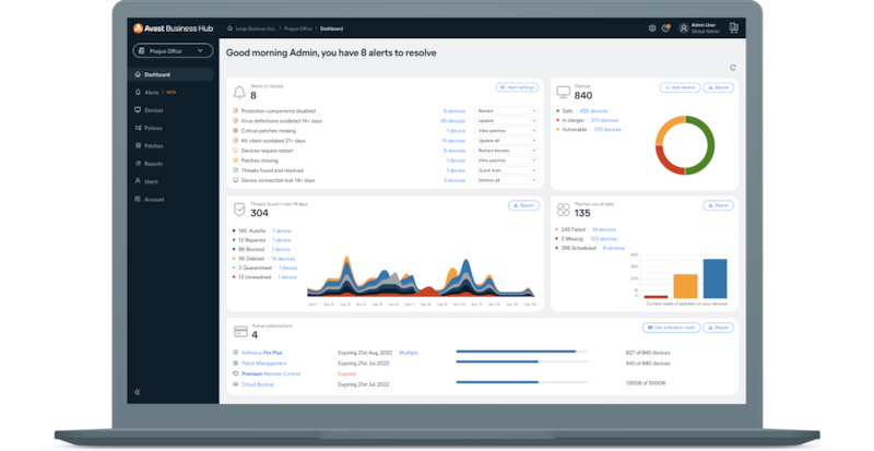 Manage all your Avast Business solutions in one easy-to-use platform