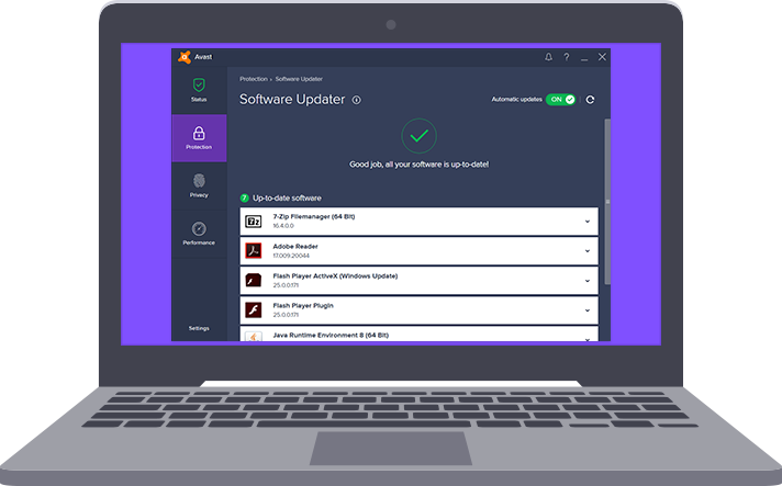 ソフトウェア アップデーター プログラムを常に最新 アバスト