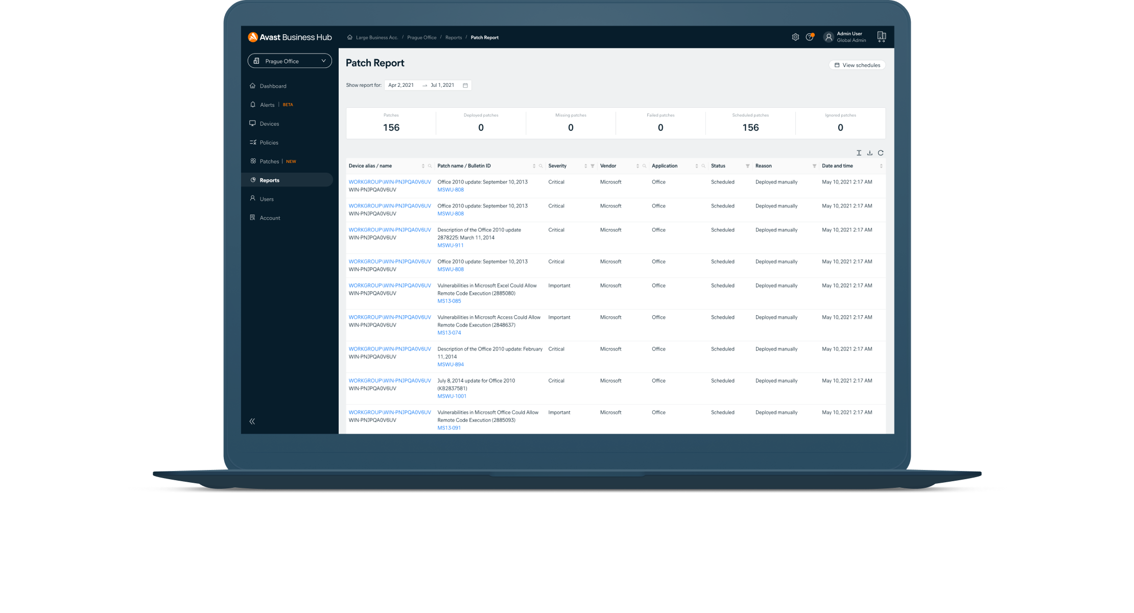 avast business patch management