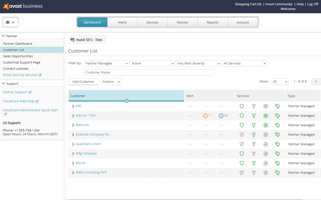 Easy management of your customers and services.
