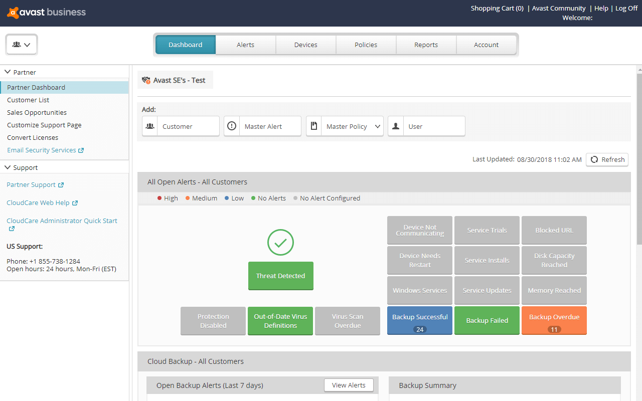 At-a-glance overview of alerts.