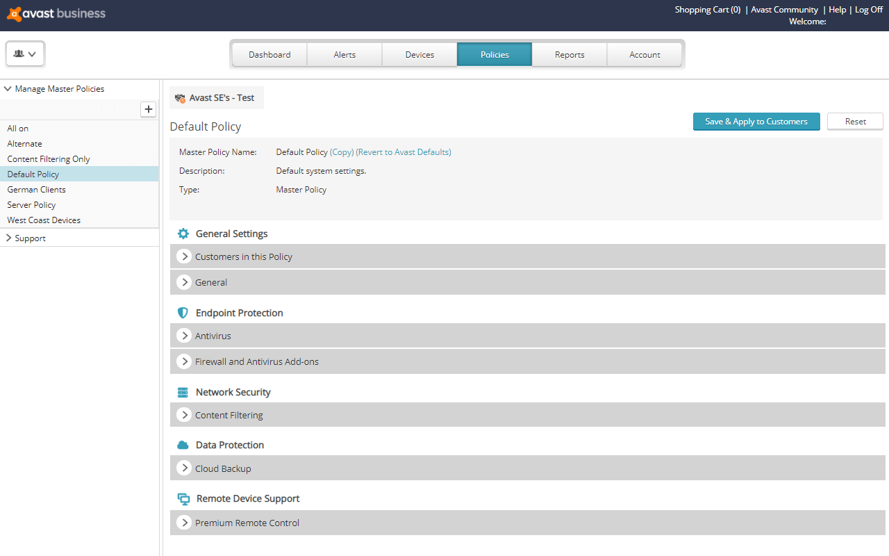 Policy templates for simplified management.